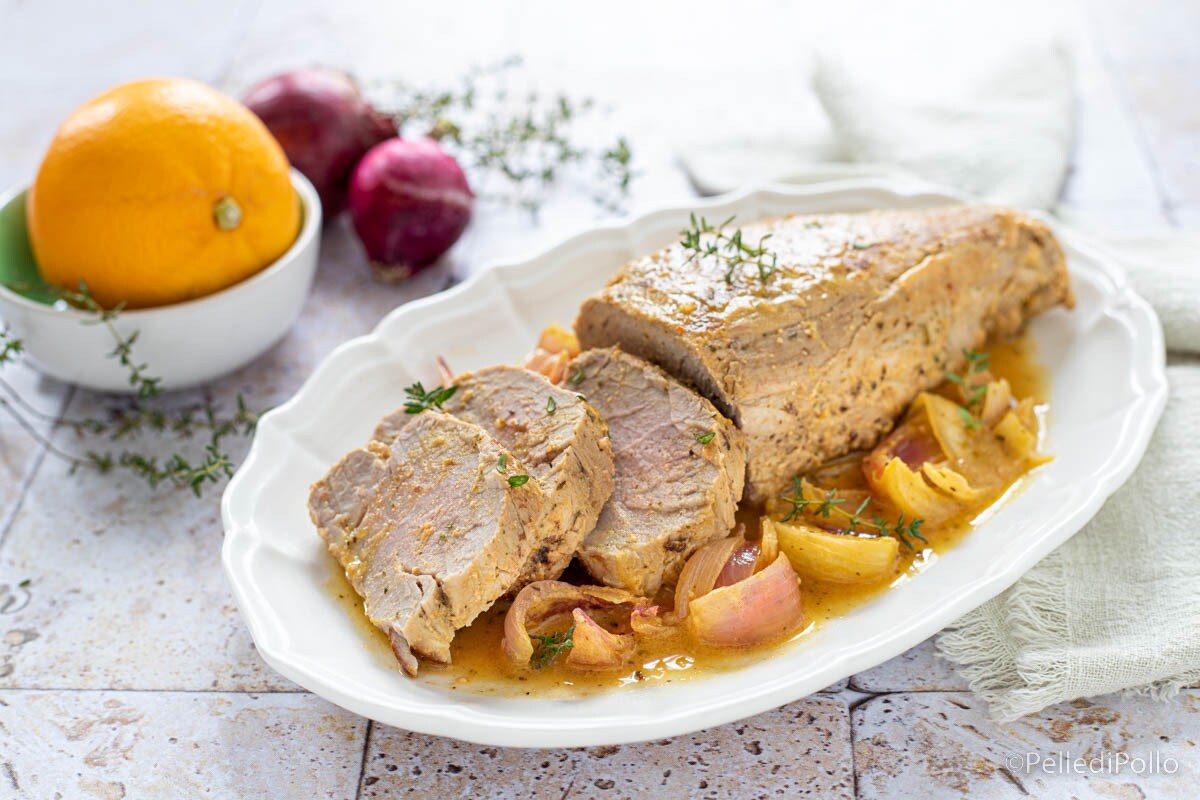 Filé de porco com laranja e mostarda