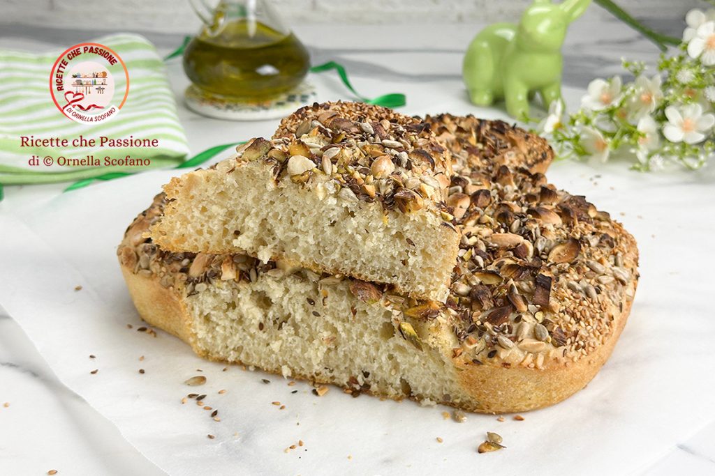 receita focaccia colomba com sementes