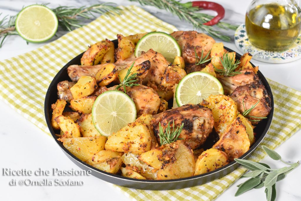 receita de frango assado com batatas ao forno ao limão