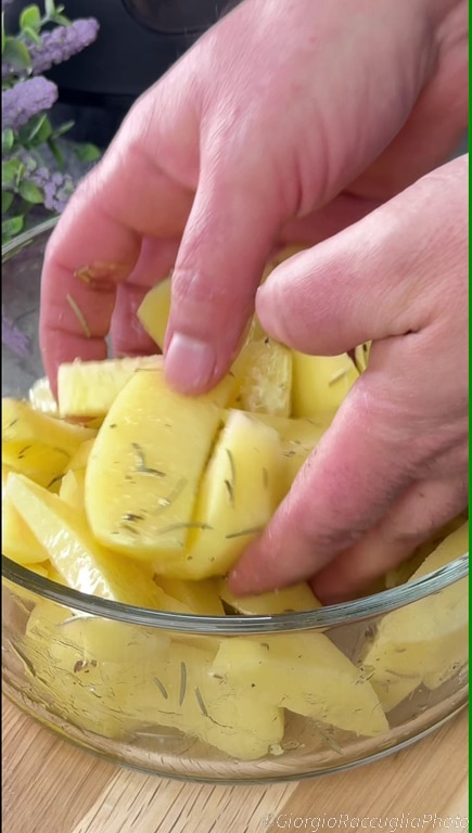 frango com batatas na fritadeira a ar