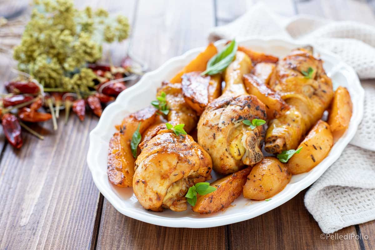 Frango à diavola com batatas