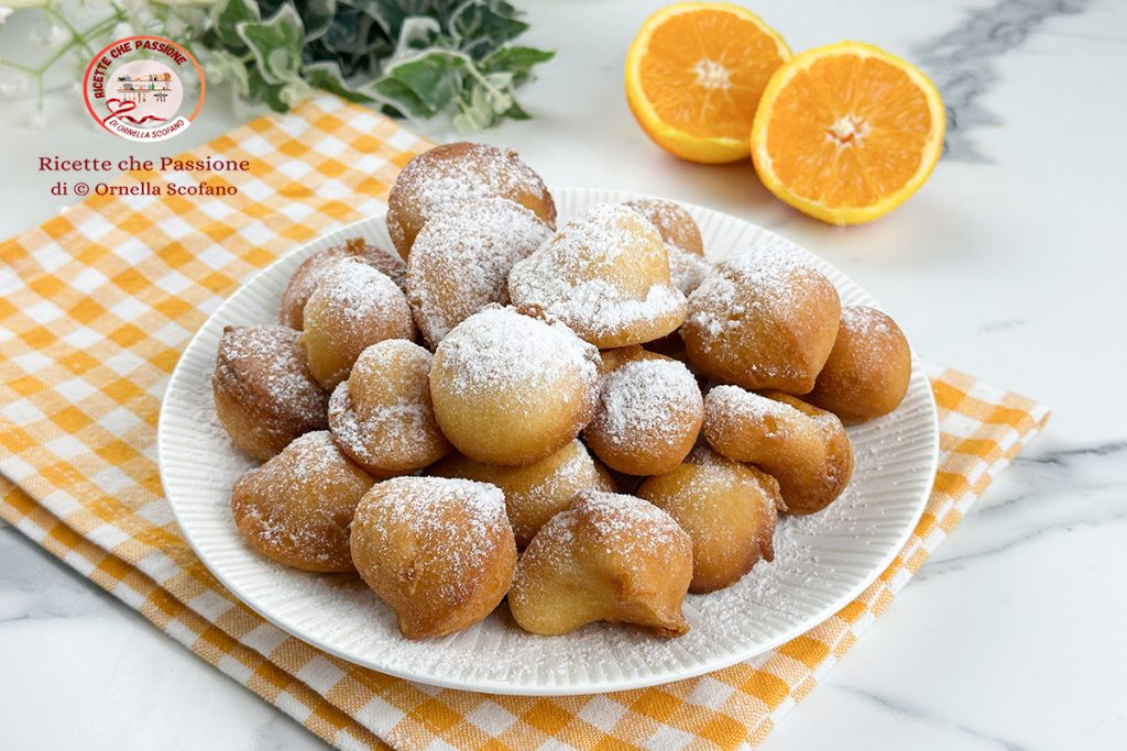 receita de fritters de Carnaval com creme perfumadas com laranja