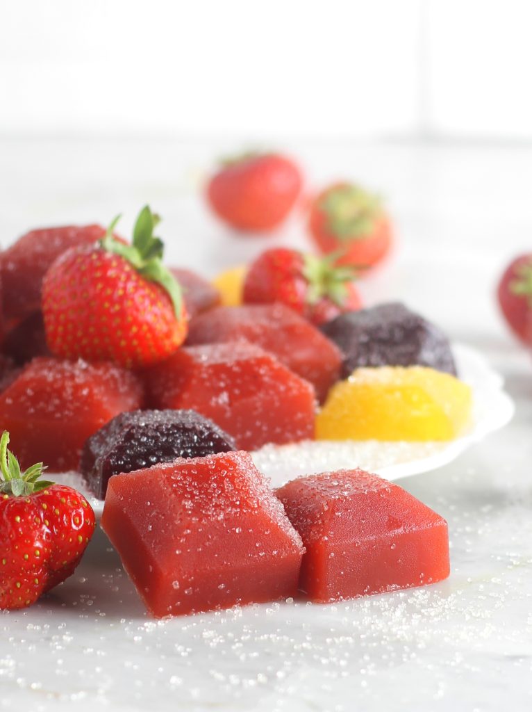 Gomas de fruta fresca com Agar agar