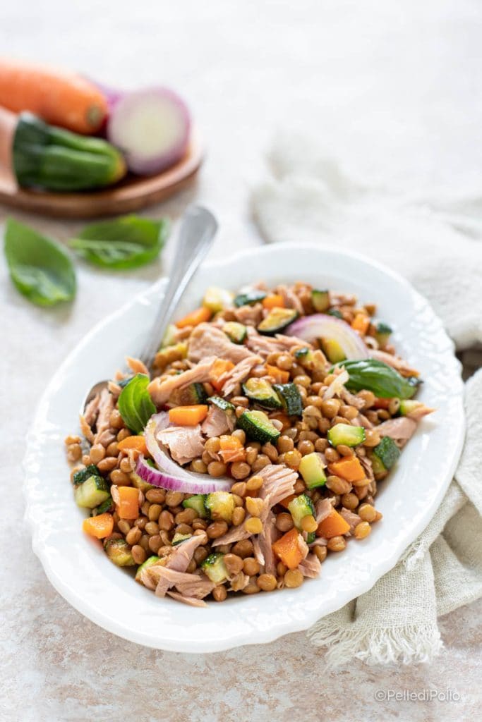 salada de atum e lentilhas