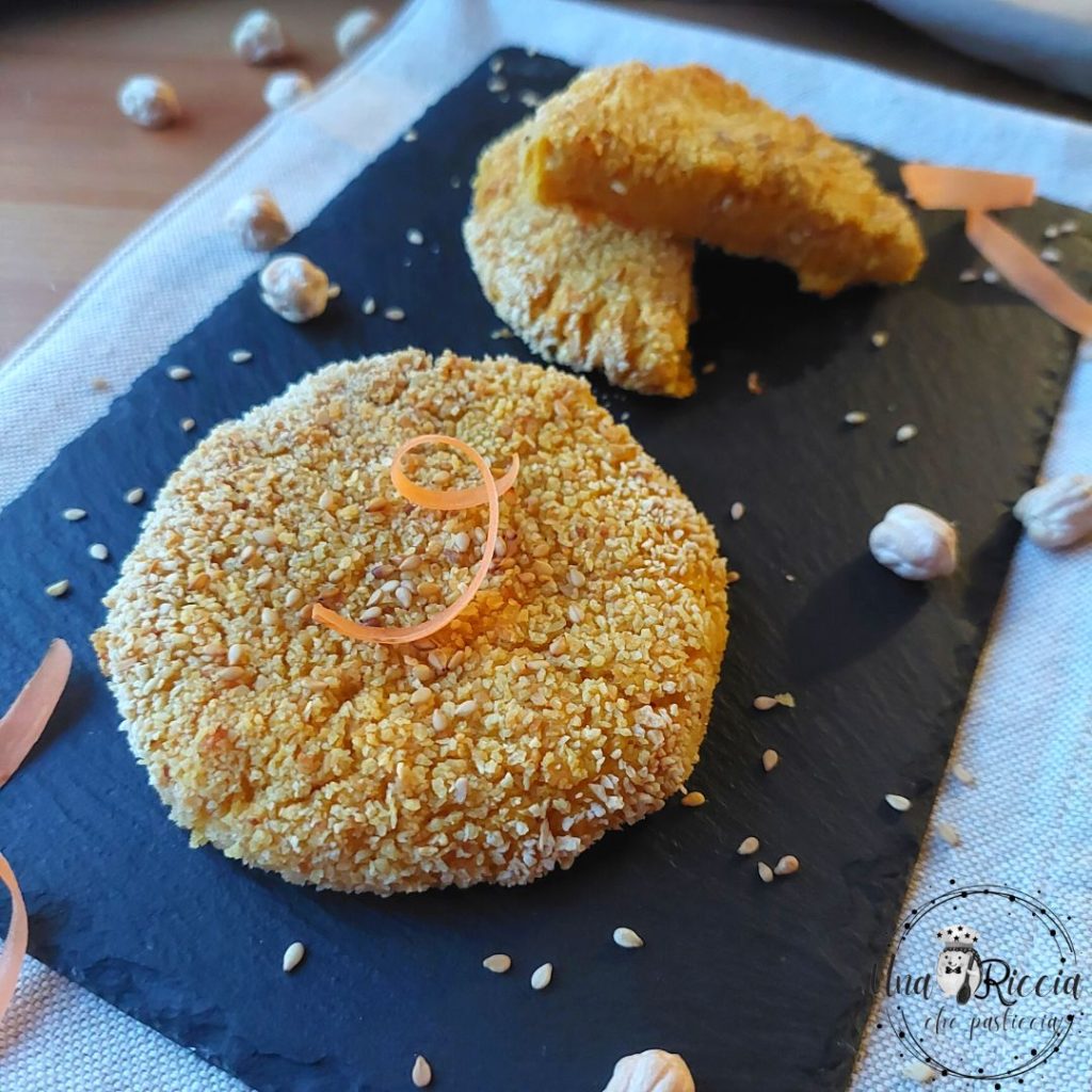 insta hambúrguer de grão-de-bico e pecorino sem ovos assado