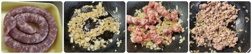 lasanha branca com cogumelos e linguiça
