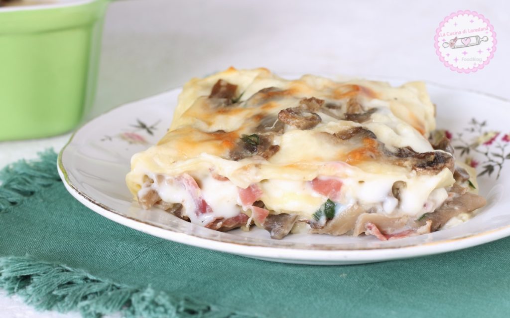 lasanha com cogumelos e speck