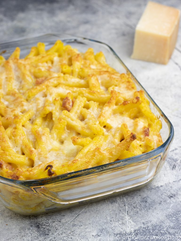 macarrão com abóbora e bacon assado no forno