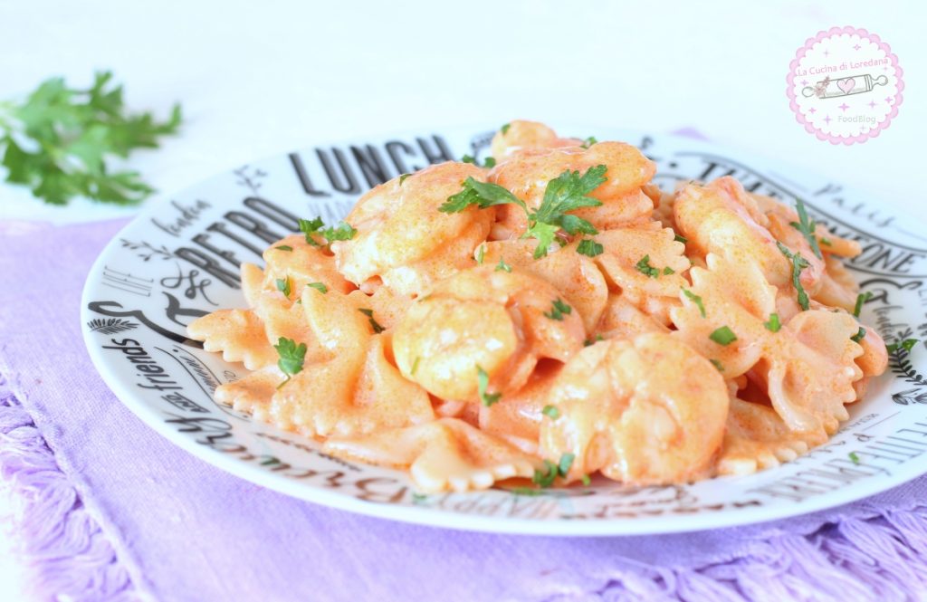 macarrão cremoso com camarões