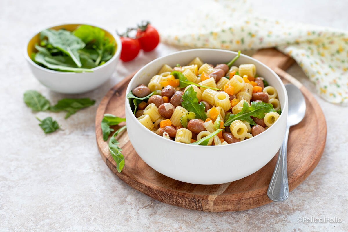 Macarrão e feijão gelado