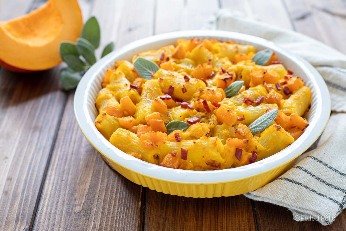 Massa ao forno com abóbora e ricota