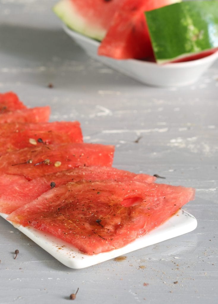 Salada de melancia com vinagre balsâmico