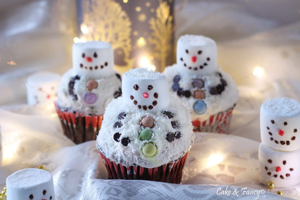 Muffin de Natal boneco de neve