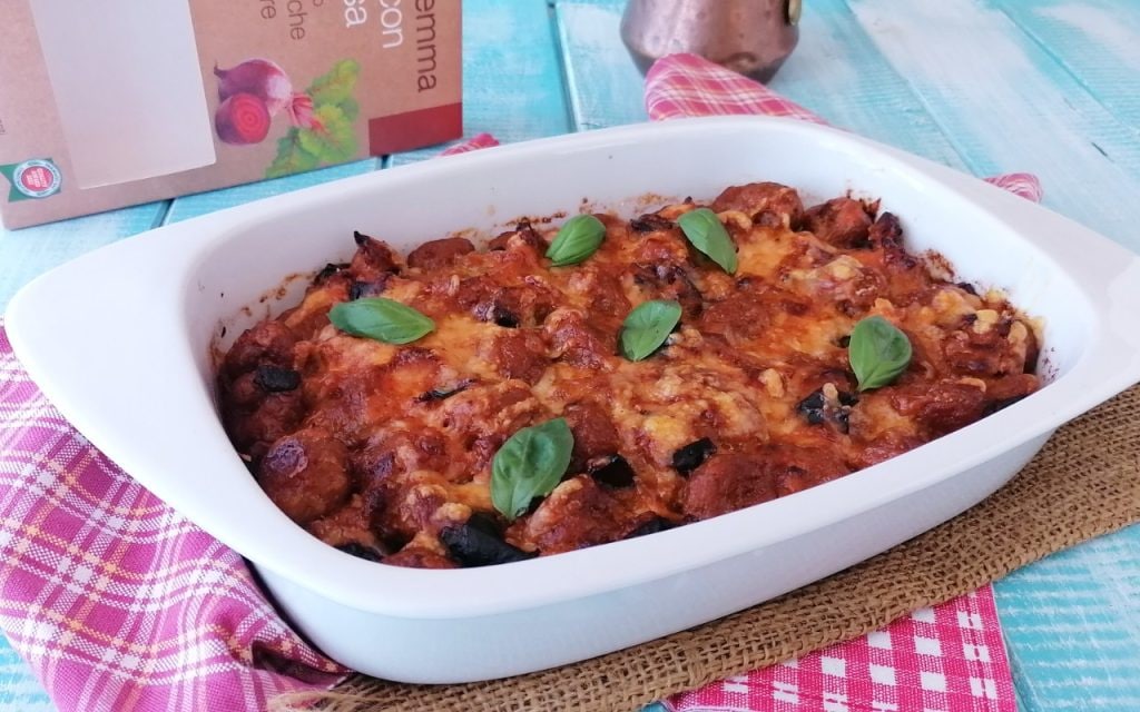 nhoque gratinado com berinjela