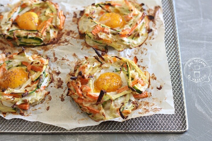 Ninhos de vegetais na fritadeira a ar