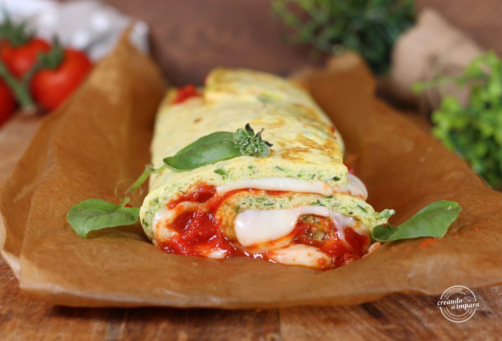 omelete de abobrinha enrolado