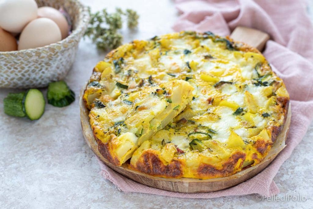 omelete com abobrinha e batatas
