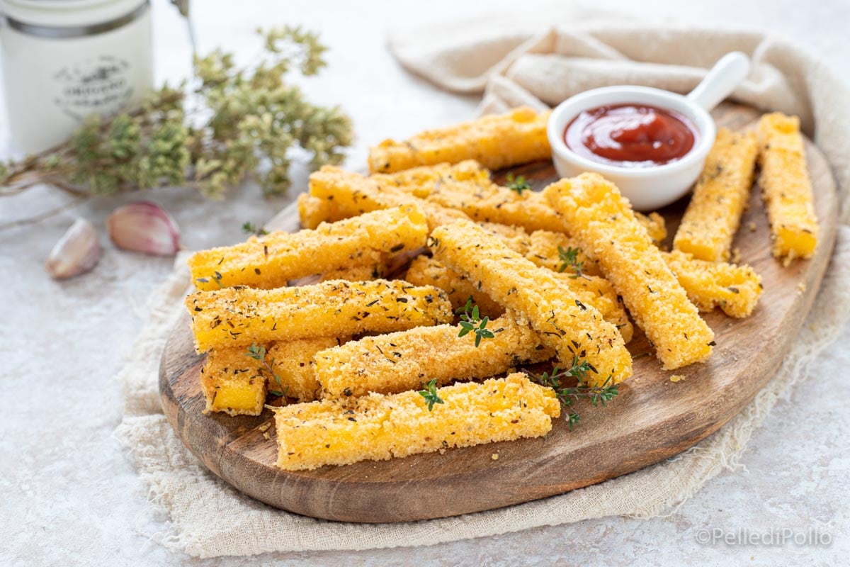 Palitos de polenta crocantes assados