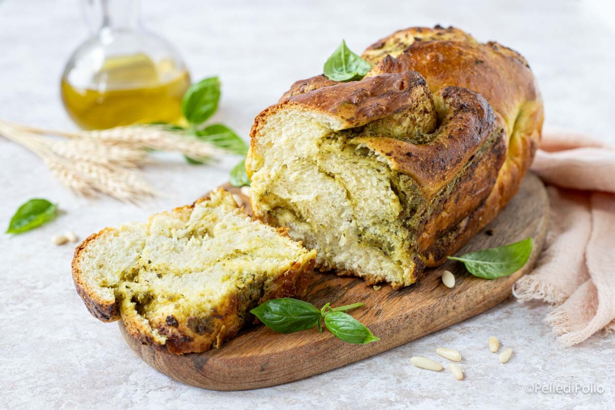 Pão brioche ao pesto