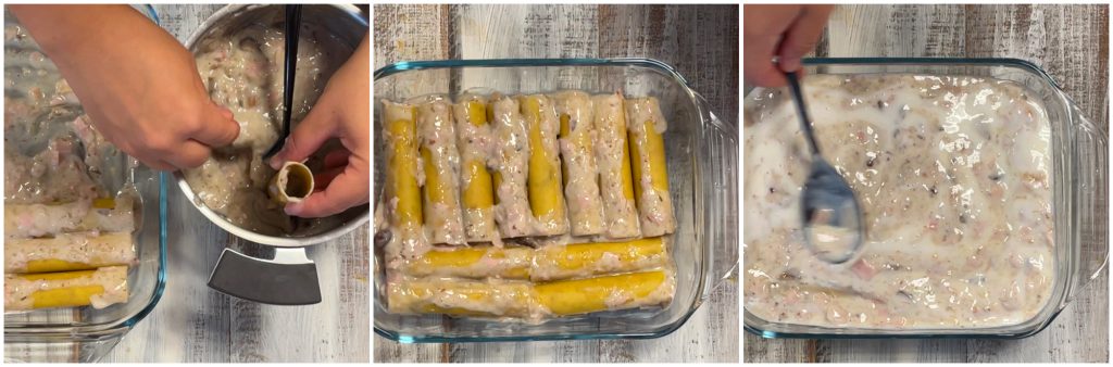 Cannelloni presunto e cogumelos