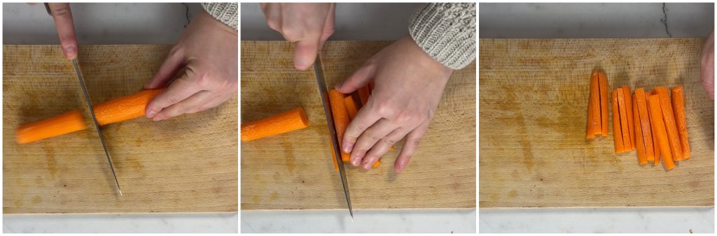 cenouras na fritadeira a ar