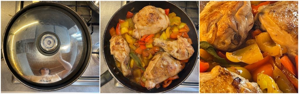 Coxas de frango com pimentões