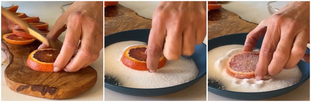 Laranjas caramelizadas na fritadeira a ar