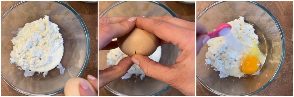 Omelete com queijo cottage no micro-ondas