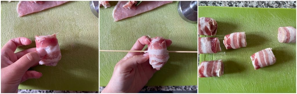 Rolinho de porco na fritadeira a ar