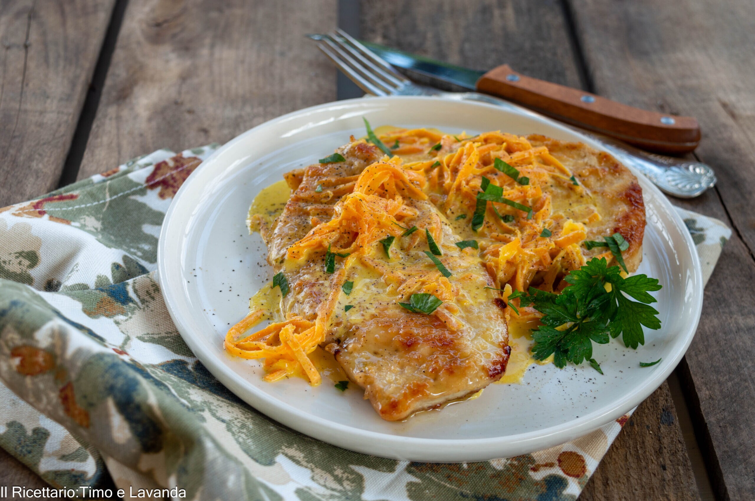 Peito de frango com cenouras
