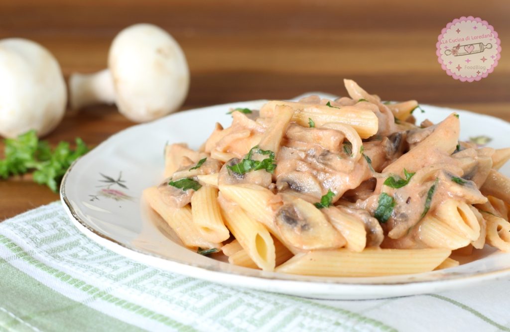 penne com cogumelos