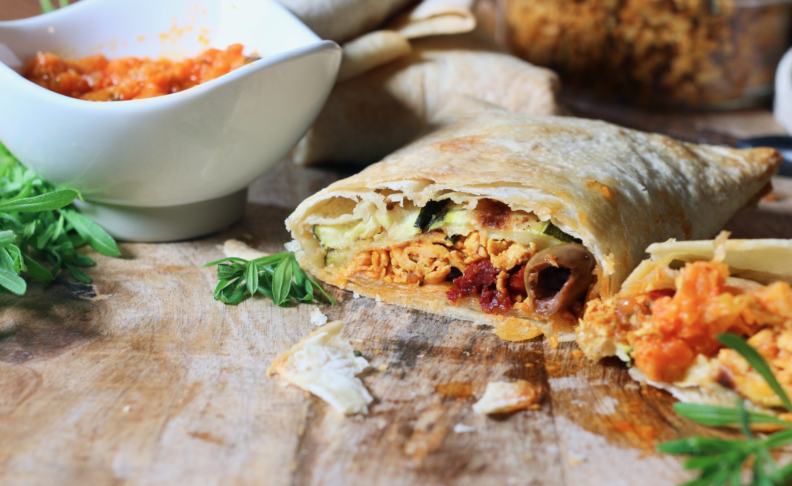 Piadina com recheio veg