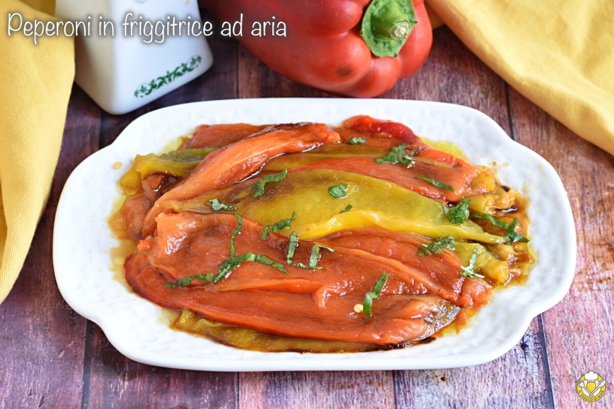 Pimentões assados na fritadeira a ar