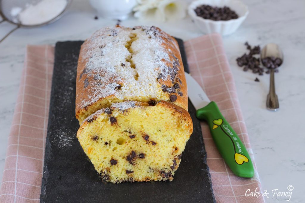 Plumcake de laranja e chocolate