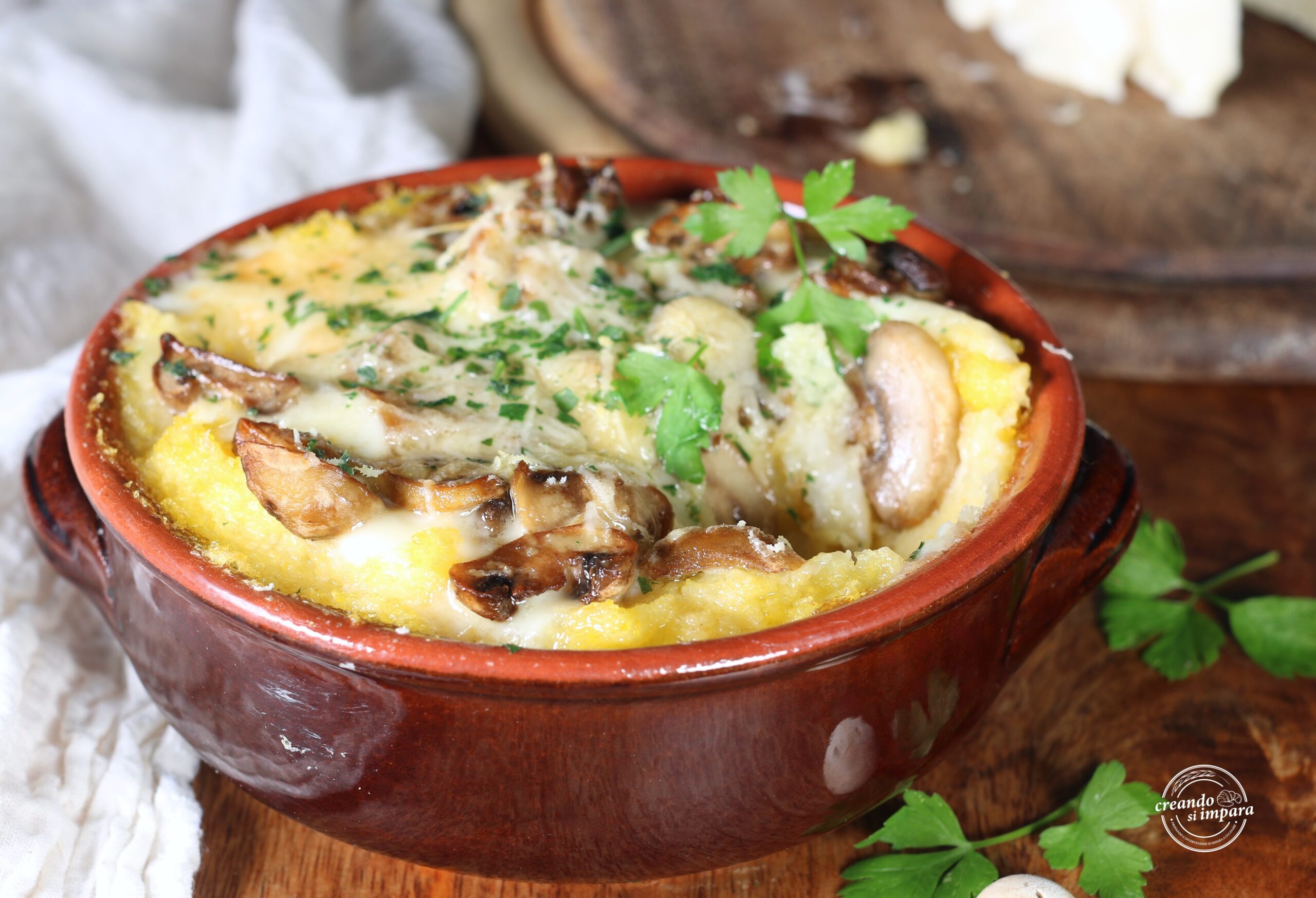 Polenta taleggio e cogumelos