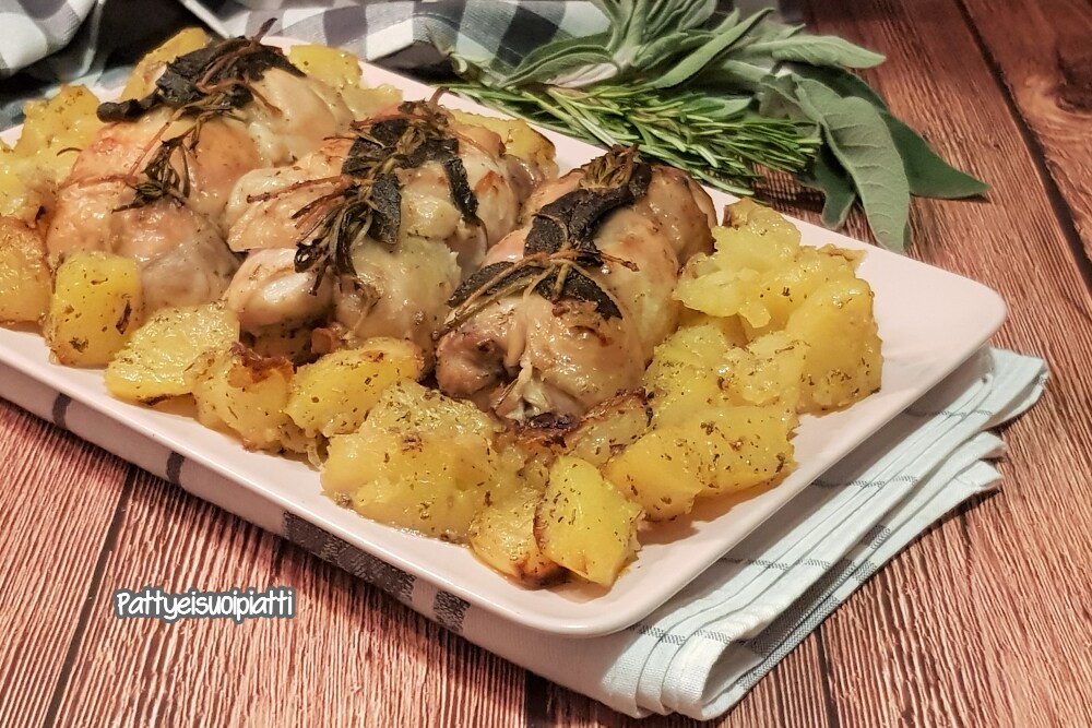 rolinhos de frango assados com batatas
