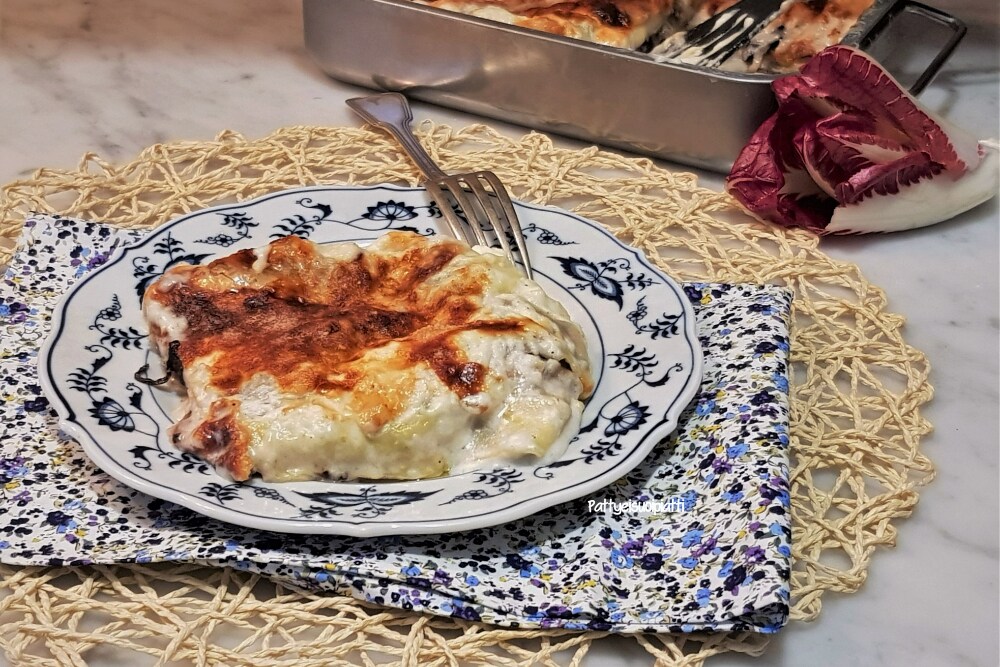 lasanha deliciosas com radicchio e gorgonzola