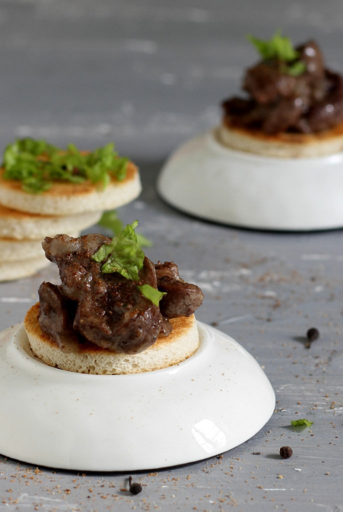 Canapé de rim ao brandy