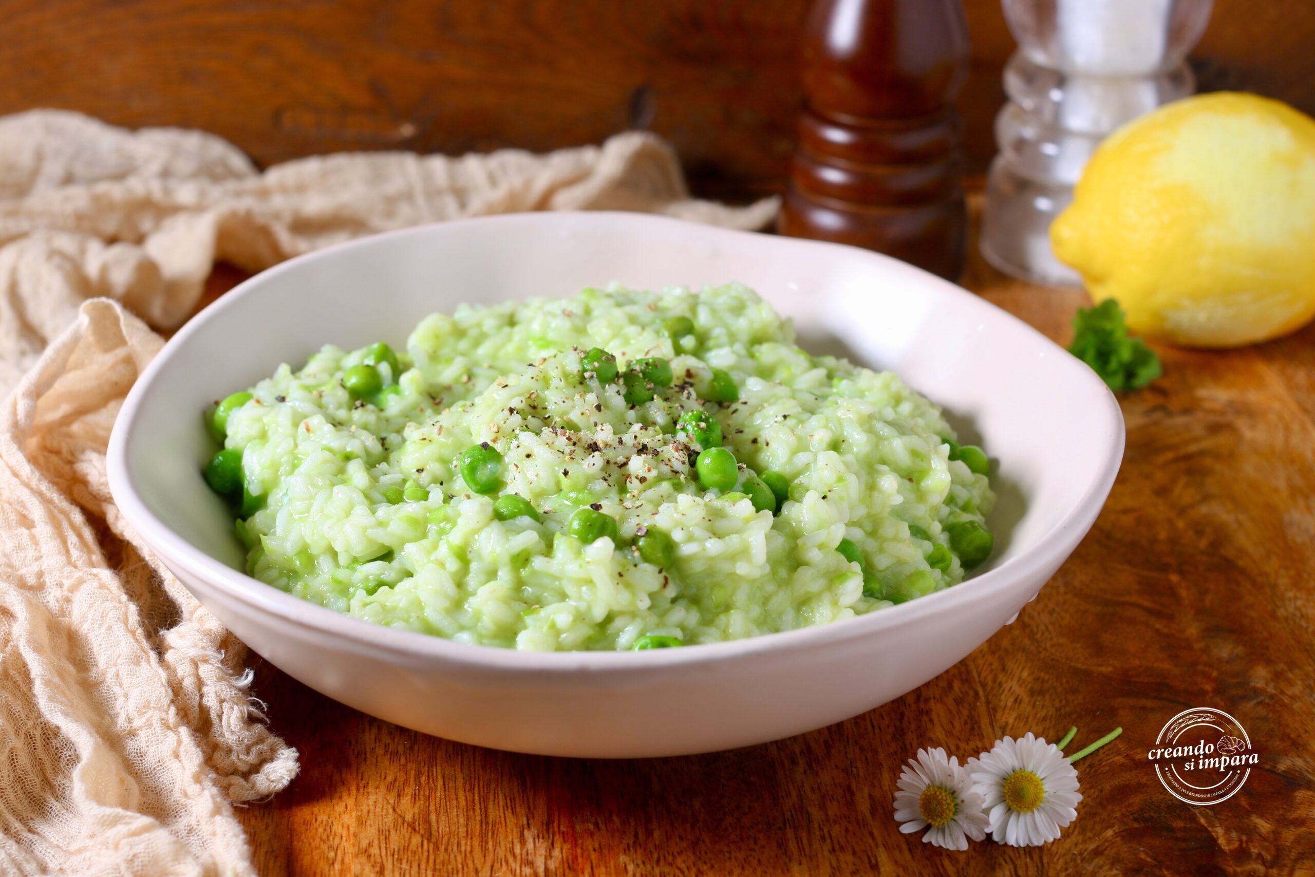 Risoto com ervilhas