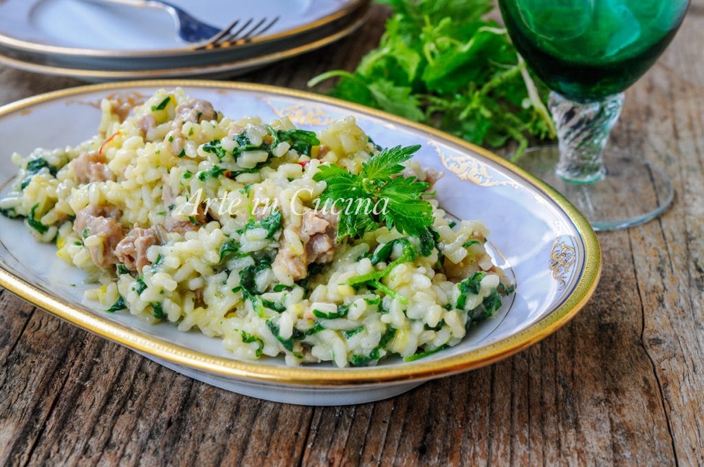 Risoto de urtigas com linguiça e açafrão rápido vickyart arte na cozinha