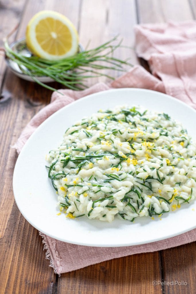 risoto cremoso com agretti e limão