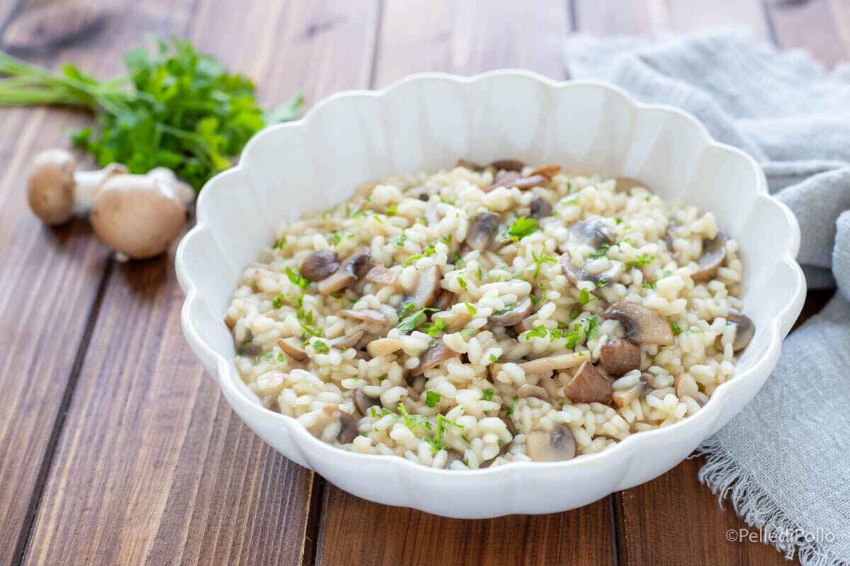 Risoto de cogumelos champignon