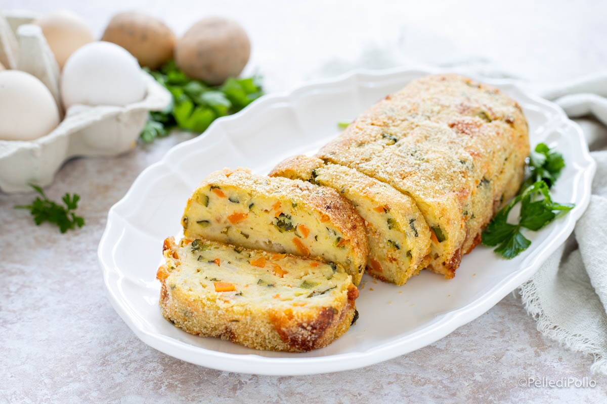 Rocambole de legumes assado