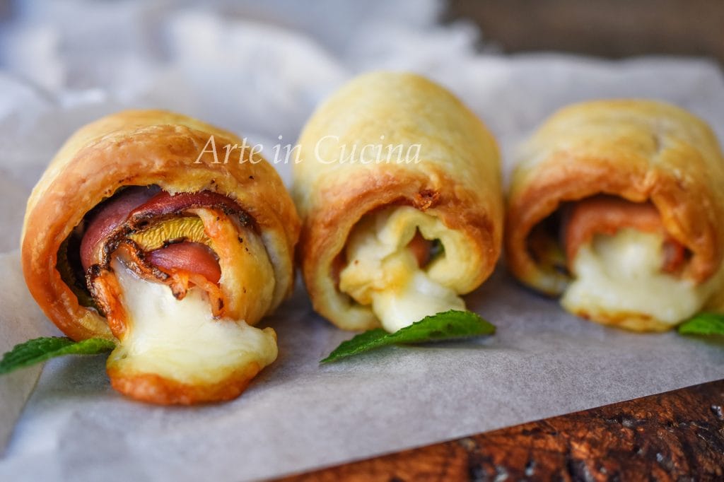 Rolinhos de folhada de abobrinha e speck com queijo vickyart arte em cozinha