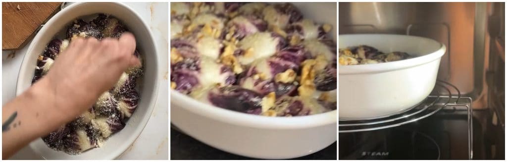 Rolinhos de radicchio no micro-ondas