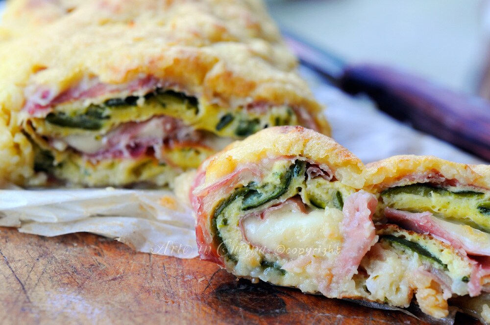 ROLO DE BATATA e omelete no forno