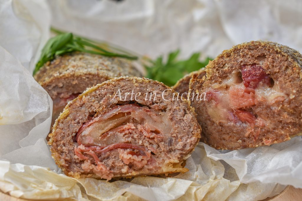 Rolo de carne rápido com speck e frios