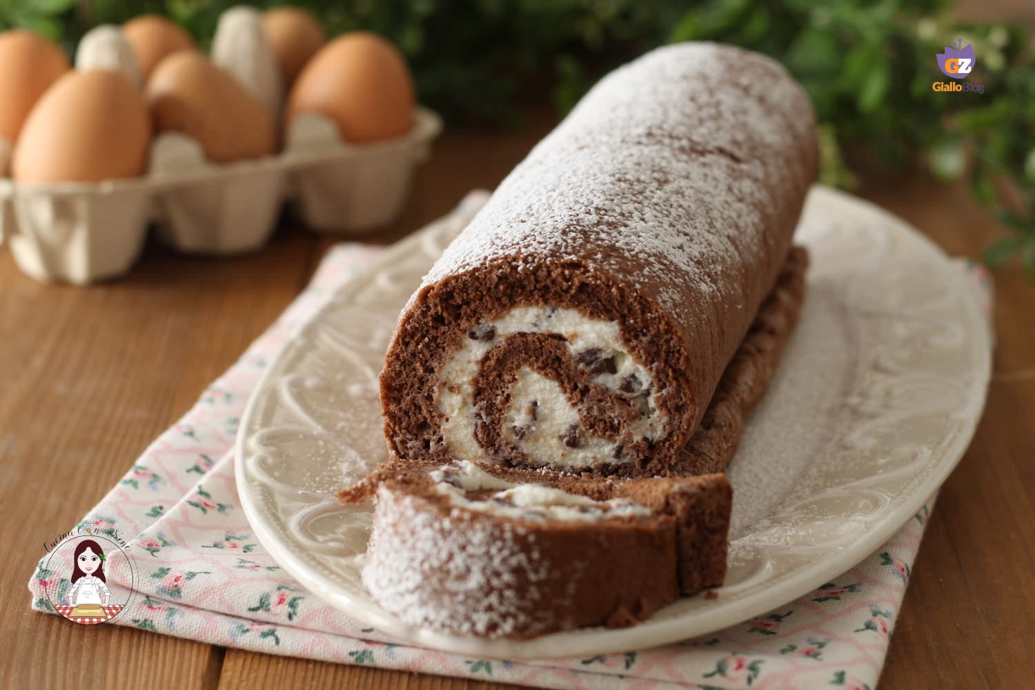 Rolo de cacau com creme de ricota