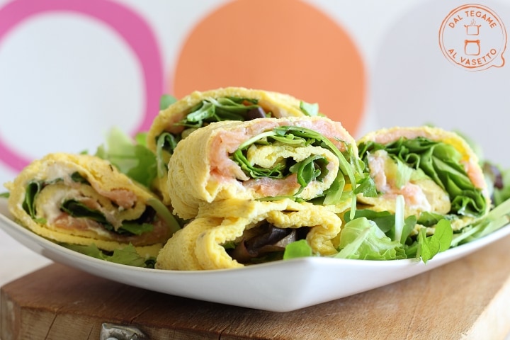 Rolo de omelete no micro-ondas