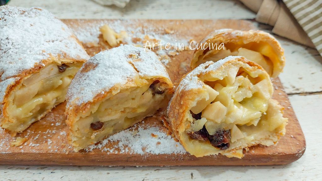 ROLO com massa folhada, maçãs e creme